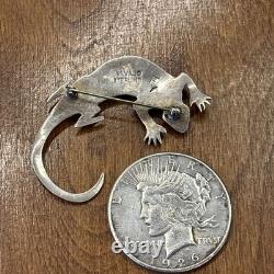 Vintage Native American Navajo Pin Sterling Silver Hat Pin OLD PAWN Signed