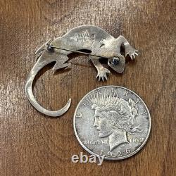 Vintage Native American Navajo Pin Sterling Silver Hat Pin OLD PAWN Signed
