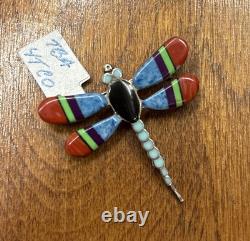 Vintage Native American Navajo Pin Sterling Silver Turquoise Hat Pin OLD PAWN