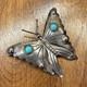 Vintage Native American Navajo Pin Sterling Silver Turquoise Hat Pin Old Pawn