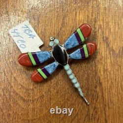 Vintage Native American Navajo Pin Sterling Silver Turquoise Hat Pin OLD PAWN