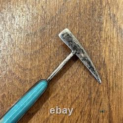 Vintage Native American Navajo Pin Sterling Silver Turquoise Hat Pin OLD PAWN