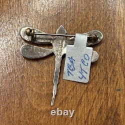 Vintage Native American Navajo Pin Sterling Silver Turquoise Hat Pin OLD PAWN