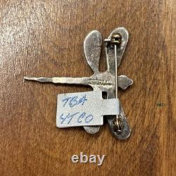 Vintage Native American Navajo Pin Sterling Silver Turquoise Hat Pin OLD PAWN