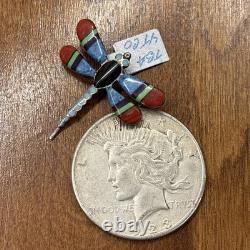 Vintage Native American Navajo Pin Sterling Silver Turquoise Hat Pin OLD PAWN