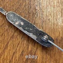 Vintage Native American Navajo Pin Sterling Silver Turquoise Hat Pin OLD PAWN