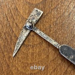 Vintage Native American Navajo Pin Sterling Silver Turquoise Hat Pin OLD PAWN