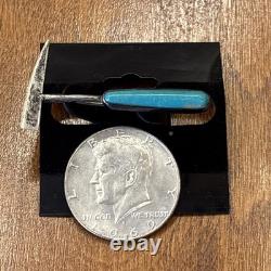 Vintage Native American Navajo Pin Sterling Silver Turquoise Hat Pin OLD PAWN