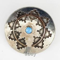 Vintage Native American Navajo Sterling Silver Wedding Basket Brooch Pin