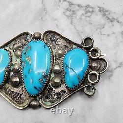 Vintage Native American Navajo Turquoise Sterling Pin Booch