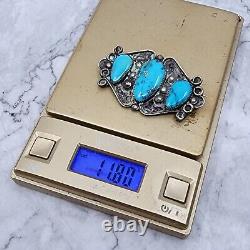 Vintage Native American Navajo Turquoise Sterling Pin Booch