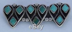Vintage Native American Navajo sterling silver Turquoise inlay heart pin, brooch