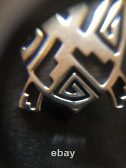 Vintage Native American Navajo turtle pin brooch jewelry marked JR Silversmiths