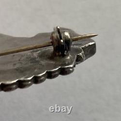 Vintage Native American Rainbow Man Pin Silver Onyx Coral Turquoise Mother Pearl