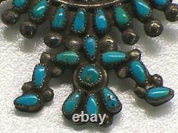 Vintage Native American Silver And Turquoise Kachina Knife Wing Dancer Pin