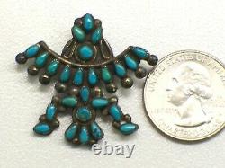 Vintage Native American Silver And Turquoise Kachina Knife Wing Dancer Pin
