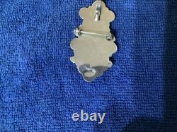 Vintage Native American Silver Cloud Co. Turquoise/coral Pendant Pin. 15.8g