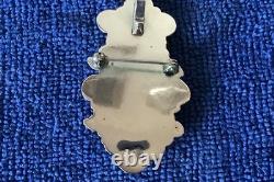 Vintage Native American Silver Cloud Co. Turquoise/coral Pendant Pin. 15.8g