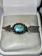 Vintage Native American Solid Sterling Silver Natural Turquoise Arrow Pin