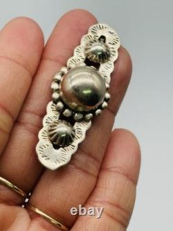 Vintage Native American Southwestern Concho Silver Bar Brooch Pin