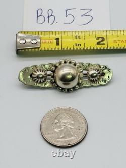 Vintage Native American Southwestern Concho Silver Bar Brooch Pin