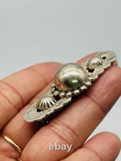 Vintage Native American Southwestern Concho Silver Bar Brooch Pin