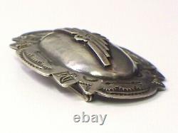 Vintage Native American Stamped Sterling Silver Raised Thunderbird Pin
