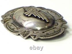 Vintage Native American Stamped Sterling Silver Raised Thunderbird Pin