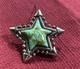 Vintage Native American Star Blue Turquoise Sterling Silver Brooch Pin Bolo Tie