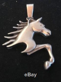 Vintage Native American Sterling Silver Horse Pendant 2 Rare Old Pawn