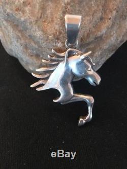 Vintage Native American Sterling Silver Horse Pendant 2 Rare Old Pawn
