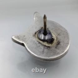 Vintage Native American Sterling Silver Inlay Owl Lot Brooch & Pin & Ring Sz 3.5