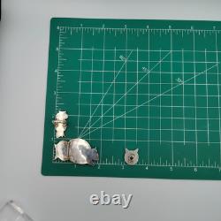 Vintage Native American Sterling Silver Inlay Owl Lot Brooch & Pin & Ring Sz 3.5