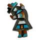 Vintage Native American Sterling Silver Inlay Rainbowman Dancer Pin Or Brooch