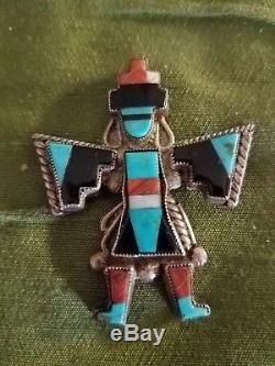 Vintage Native American Sterling Silver Kachina Pin