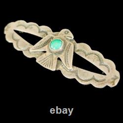 Vintage Native American Sterling Silver Thunderbird Brooch Pin