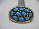 Vintage Native American Sterling Silver Turquoise Cluster Pin/brooch Signed