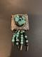 Vintage Native American Sterling Silver Turquoise Dangle Pin Brooch