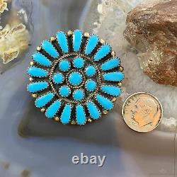 Vintage Native American Sterling Turquoise Cluster Brooch/Pendant For Women