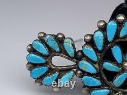 Vintage Native American Sterling & Turquoise Fine Needlepoint Brooch