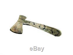 Vintage Native American Style Sterling Silver Tomahawk Pin/Brooch with Patina