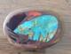 Vintage Native American Taos Raw Turquoise Multigem Pin