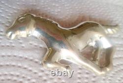 Vintage Native American Taxco TS-01 Sterling Silver large Horse Pendant/pin