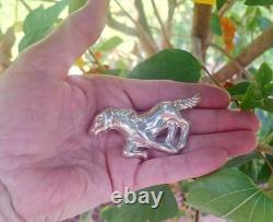 Vintage Native American Taxco TS-01 Sterling Silver large Horse Pendant/pin