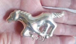 Vintage Native American Taxco TS-01 Sterling Silver large Horse Pendant/pin