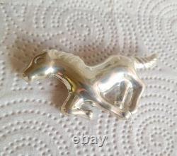 Vintage Native American Taxco TS-01 Sterling Silver large Horse Pendant/pin