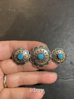 Vintage Native American Turquoise Sterling Silver Pin