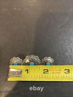 Vintage Native American Turquoise Sterling Silver Pin