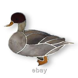 Vintage Native American Zuni Agate Inlay Duck Brooch Pin Sterling Silver Signed