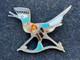 Vintage Native American Zuni Roadrunner Sterling Silver Bird Pin Brooch 2